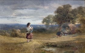 John Henry Mole (British 1814-1886): Figures Camping in the Countryside