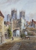 Edward Nevil (British fl.1880-1900): 'Bootham Bar' York