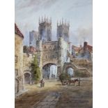 Edward Nevil (British fl.1880-1900): 'Bootham Bar' York