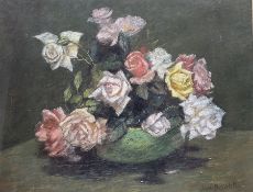 James William Booth (Staithes Group 1867-1953): Still Life of Roses