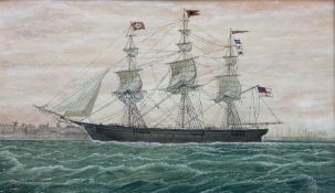 G Martin (British 19th century): Portrait of the American Built Passenger Ship 'the James Baines' En