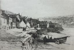 J Barrie Robinson (Early 20th century): 'Staithes' Quayside