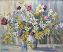 M DIckie (British mid-20th century): Still Life of Flowers in a Vase