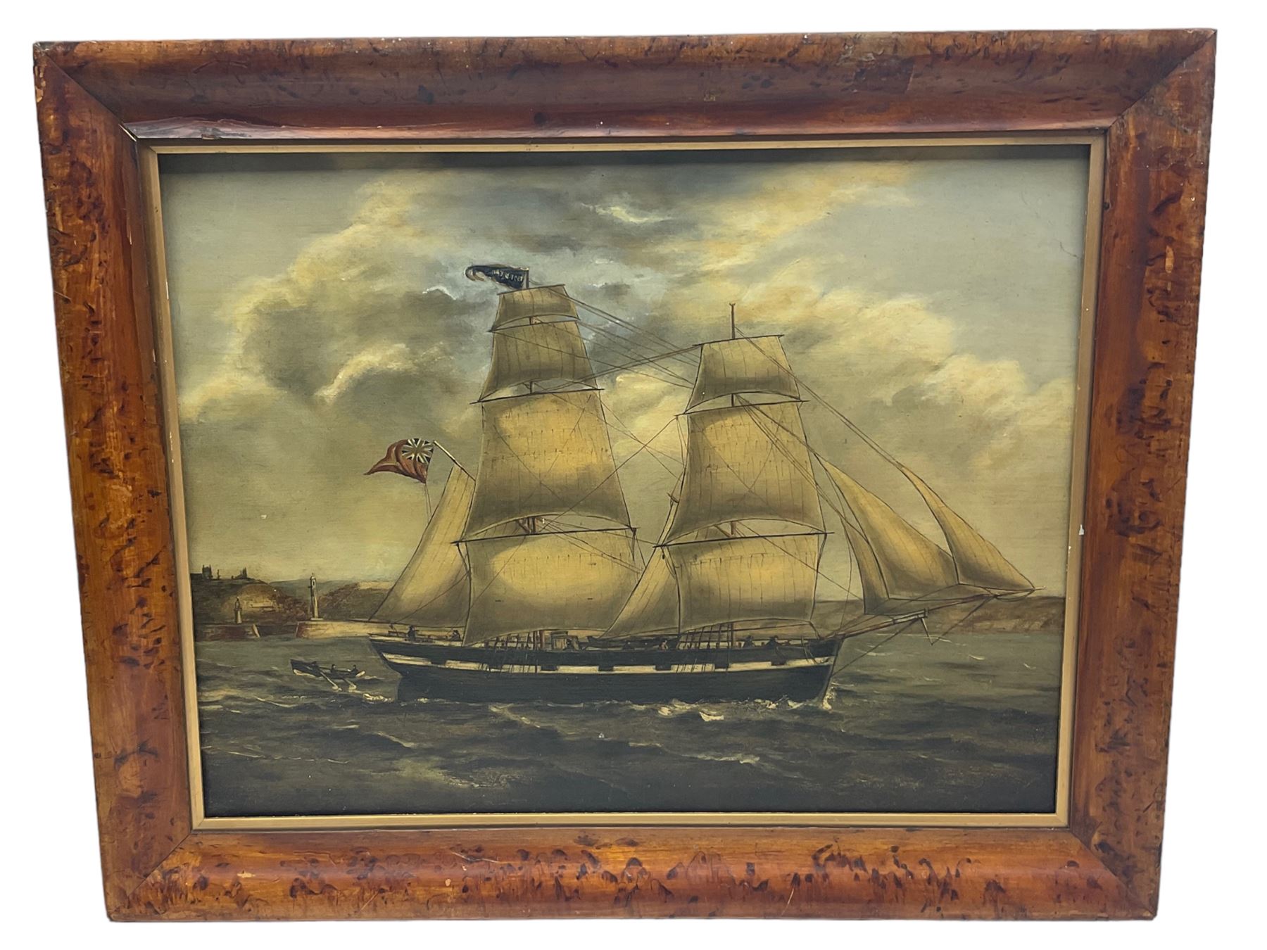 English School (19th century): Clipper Ship Leaving Whitby Harbour - Image 2 of 2