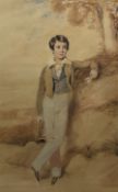 Attrib. George Richmond (British 1809-1896): Full Length Portrait of a Young Gentleman