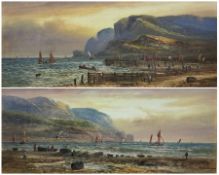 George Lennard Lewis (British 1826-1913): 'On the Fifeshire Coast' and 'Near Blyth Northumberland'