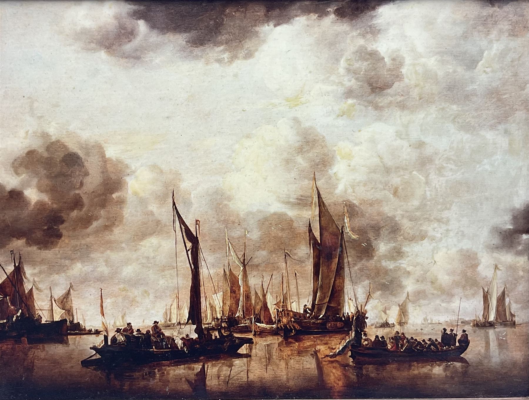 After Jan van de Cappelle (Dutch 1623-1679): 'Shipping Scene with Dutch Yacht FIring a Salute'