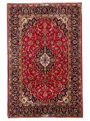 Small Persian Kashan red ground rug