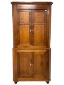 George III oak standing corner cupboard