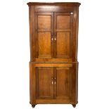 George III oak standing corner cupboard