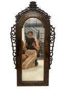 Early 20th century black lacquered chinoiserie wall mirror