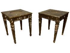 Pair of 20th century giltwood and gesso vase or lamp side table