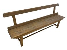 19th century pitch pine church bench or pew