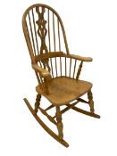 Beech rocking Windsor armchair