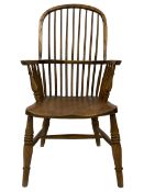 19th century elm and ash Windsor chair