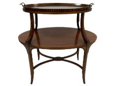 Early Edwardian inlaid mahogany two-tier etagere