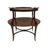 Early Edwardian inlaid mahogany two-tier etagere