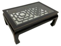 Chinese ebonised rectangular coffee table