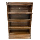 Globe Wernicke - early 20th century oak four sectional stacking library bookcase
