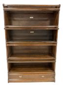 Globe Wernicke - early 20th century oak four sectional stacking library bookcase