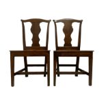 Pair George III oak side chairs