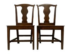 Pair George III oak side chairs