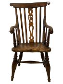 19th century elm and oak farmhouse armchair