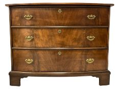 19th century figured walnut bow-fronted chest