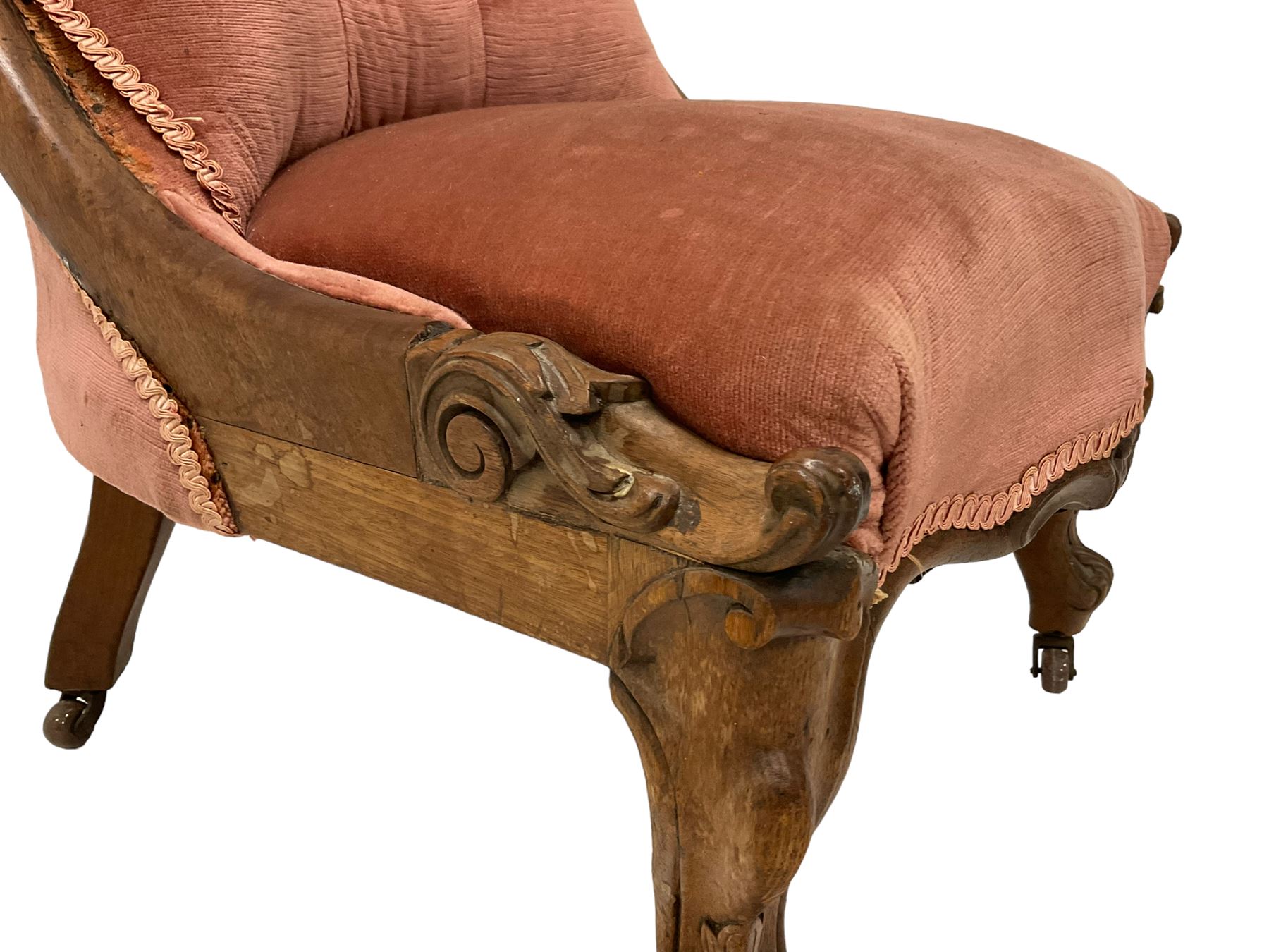 William IV walnut framed nursing chair - Image 2 of 6