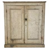 19th century rustic painted pine cupboard