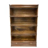 Globe Wernicke - early 20th century oak four sectional stacking library bookcase