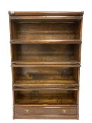 Globe Wernicke - early 20th century oak four sectional stacking library bookcase