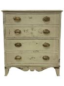 19th century painted mahogany chest commode
