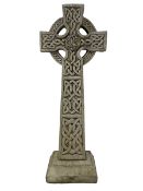 Composite stone Celtic Cross garden ornament