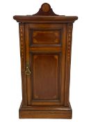 Edwardian inlaid mahogany bedside cabinet