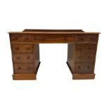 Maple & Co - Edwardian mahogany twin pedestal desk