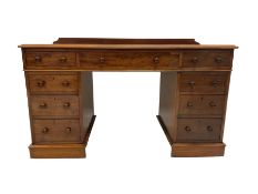 Maple & Co - Edwardian mahogany twin pedestal desk