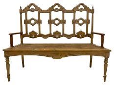 French Gothic design pine bench