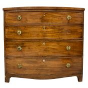 Regency mahogany bow front chest