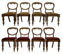 Set eight Victorian mahogany dining chairs