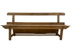 19th century pitch pine church bench or pew