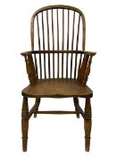 19th century elm and ash Windsor chair