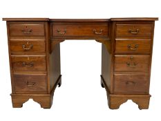 Merryweather of Holloway London - early Edwardian mahogany twin pedestal breakfront desk