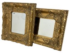 Pair rectangular ornate gilt mirrors