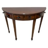 George III mahogany demi-lune side or console table