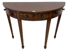 George III mahogany demi-lune side or console table
