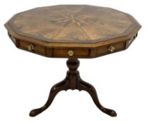 18th century mahogany and inlaid walnut centre tripod table