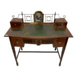 Edwardian inlaid mahogany writing table or desk