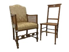Early 20th century beech framed bergere armchair