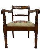 Regency mahogany elbow chair